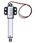 Mini Aluminum Linear Actuator, 50mm Stroke, 150N Push Force, 12V DC, low noise motor displayed, horizontal view.
