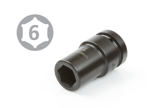 One Inch Drive Deep Six Point Impact Socket Set With Case Nine Piece From One To Two Inches Built For High Torque Impact Wrenches