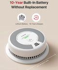 Five Pack Smoke And Carbon Monoxide Alarm SC06 Standalone Home Safety Sensor, Battery Powered With Loud 85dB Siren, Easy Test Button, No WiFi Or Interconnect, No-Fuss Basic Fire And CO Protection For Every Room, 5.7 in round