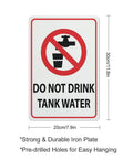 Do Not Drink Tank Water Aluminum Warning Sign 8 By 12 Inches Durable Health Hazard Plaque For Rural Properties Farm Land Countryside Residential Tank Water Supply Zones Pre Drilled, front view