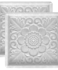 Two Pack Antique Lotus Concrete Paver Molds for DIY Garden Path Stepping Stones, Reusable Cement Forms for Patio Walkway