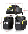 3 In 1 Bike Pannier Bag Set For Cargo Rack And Saddle With Shoulder Bag And Laptop Pannier Durable 1000D Polyester Waterproof