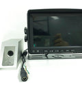 Wireless Forklift Camera System With Seven Inch Waterproof Monitor For Crisp Fork Tip Tracking In Tight Aisles To Keep Warehouse Operators Straight Up Safe And Running Like Clockwork Daily, showing the monitor and camera.