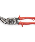 MetalMaster Offset Aviation Snips Set With M6R And M7R For Straight Left And Right Curves, serrated blades, red handles