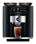 Top Shelf Fully Automatic Commercial Coffee Station Featuring Six Point Seven Inch Touchscreen Interface with iced coffee.