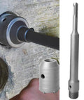 Heavy Duty SDS Shank Concrete Drill Bit With 200mm Rod And Carbide Tip For Wall Hole Cutting Stone Dust Removal Fast Work Great Deal Worth Every Buck, shown drilling masonry