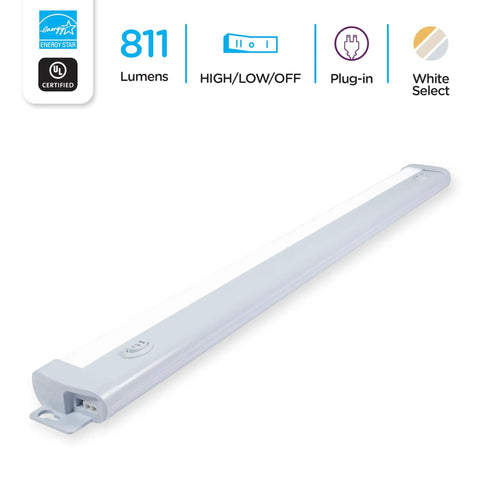 24 Inch Under Cabinet LED Light Fixture With Linkable Design Up To 40 Fixtures No Wiring Headache No Brainer Plug In Or Direct Wire