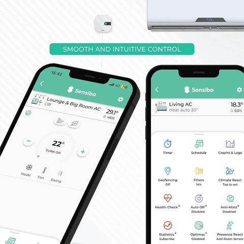 Smart AC Controller For Home Comfort And Energy Savings, 60 Second Setup interface on smartphone app screen for AC control