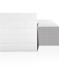 40 Pack White 3D Wall Panels Peel And Stick Self Adhesive Waterproof Brick Foam Sheets for Interior Walls in a stack