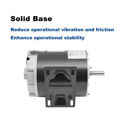 Half HP Single Phase Electric Motor Powerful 3450 RPM 56 Frame Five Eighth Inch Keyed Shaft Solid Base