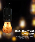 Warm Amber LED Bulbs 60W Equivalent, Dimmable E26 Edison Base, Salt Lamp Vibe Glow showcased in dark room.