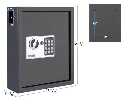 40 Key Cabinet With Digital Lock Key Safe For Office And Valet Use, Heavy Duty 16 Gauge Steel Lock Box That Mounts On The Wall