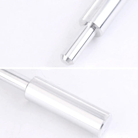 Close-up of No Sweat Heavy Duty Aluminum Welding Jig Tool With Reusable Tack Clamps, showing aluminum cylindrical component.