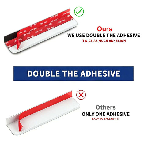 Comparison of double adhesive vs single adhesive on Two Pack Adhesive Edge Finger Pulls For Cabinets And Drawers, No Drilling Required.