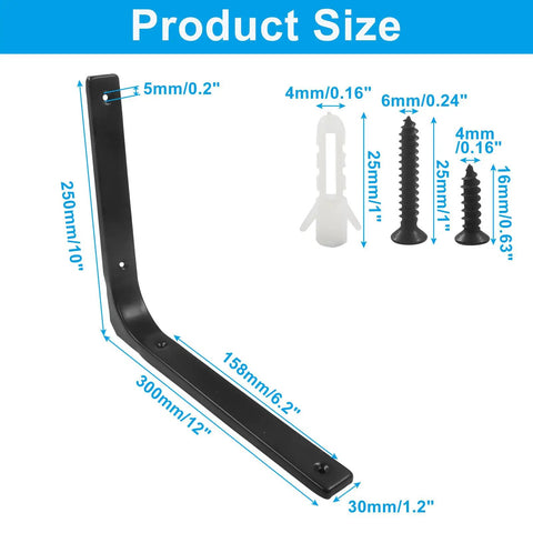 Heavy Duty Shelf Brackets Set For Home Improvement Built To Last Two Pack Workhorse 12 X 10 Inch L Wall Corner Braces with hardware