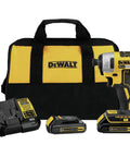 20V Max Cordless Impact Driver Kit With Brushless Motor One Quarter Inch Hex Chuck Two Batteries And Charger LED Light