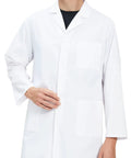 Long White Lab Coat For Men And Unisex Medical Pros Scientist Doctor Nurse Or Student Cotton Polyester Blend Soft Yet Durable