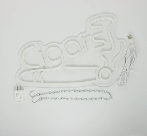 Cigar Neon Sign For Smoke Shop Bar Lounge Decor Handmade LED Art Light Dimmable Neon Light For Pub Party Or Retail Space Man Cave Wall Decor Lit 40 By 24 Cm With Hanging Chain And Power Cord