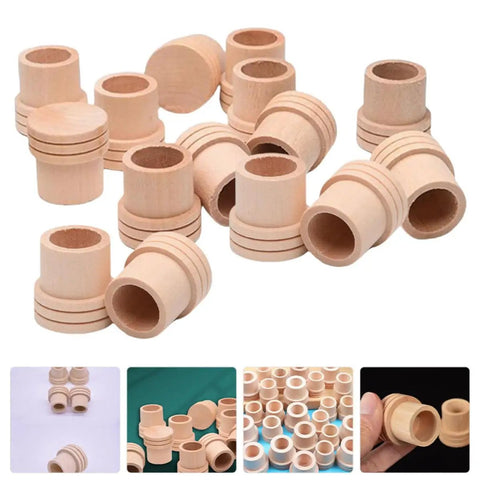 Professional Grade Moxa Stick Extinguisher And Wood Snuffer For 1.8 Cm Cigars, collection of wooden tubes displayed at varying angles.