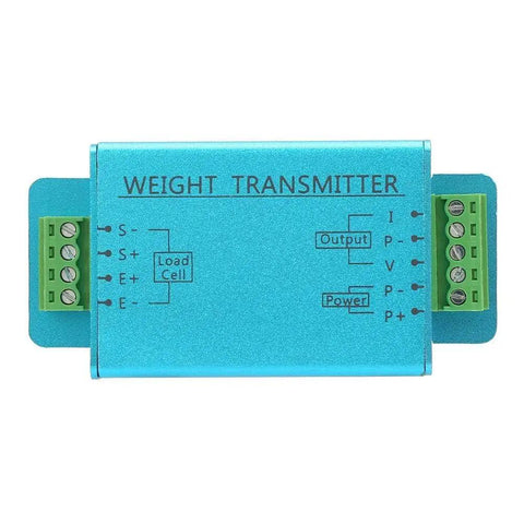 Heavy Duty Load Cell Amplifier And Weight Transmitter For 4 To 20mA And 0 To 10V Outputs With Quick Signal Boost Easy Setup And Precise Sensing Workhorse Reliability For Industrial Scales, blue metal module with screw terminals