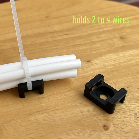 Two Size Cable Tie Saddle Base Mounts For Securing Cables Wires And Cords 100 Piece Set Screw In Install Keeps Wires Neat And Tidy