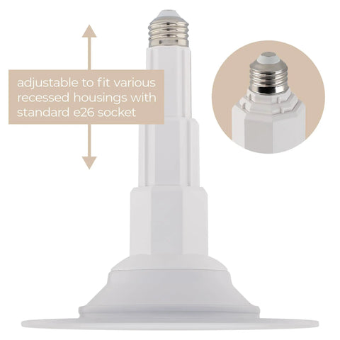 Slick LED Recessed Retrofit Light delivers a no sweat install with adjustable base for standard E26 sockets.