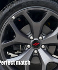 4Pcs Wheel Center Caps 63mm 2.5in With Valve Caps Black Red Pattern Replacement For Challenger Charger Durango And More Dope Look To Elevate Your Ride Everyday