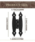 Heavy Duty 20 Pack 3 Point 5 Inch Black Antique H Hinges with dimensions for cabinets and doors