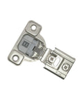106 Degree Soft Close Cabinet Hinge With 9/16 Inch Overlay, Screw On Mount, Silentia Style, Nickel Finish face view