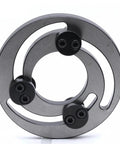 Hella Durable Adjustable Soft Jaw Boring Ring For Lathe Chuck Machine showing black custom grip pads, designed for center turning tasks.