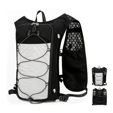 Go To Hydration Vest For Runners And Hikers With Breathable Mesh, Lightweight Pack, adjustable straps, and sturdy nylon water carrier