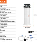 Heavy Duty 6.5 Liter Oil Extractor Pump Featuring Pneumatic And Manual Modes To Drain Motor Fluids Fast On The Shop Floor, 19.69 inch height.