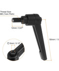 4 Pack Adjustable Clamping Lever Handles M6 12mm Thread Bolts Black Aluminum Alloy Rotating Screw Locking Quick Release Handle