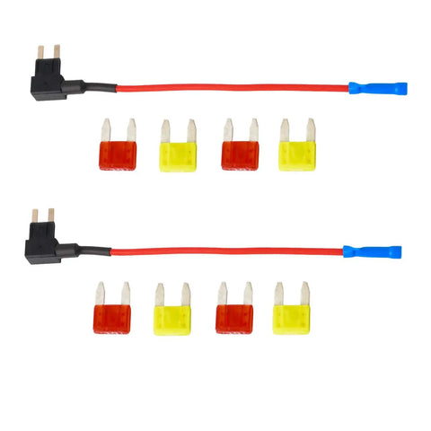 Add A Circuit Fuse Tap Adapter Kit For 12V Cars With Mini Blade Fuses 10A And 20A Two Sets Plug And Play No Splice Easy Install