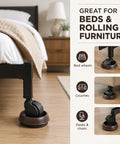 10 Pack Furniture Caster Cups With Plush Felt Bottom Anti Skid Floor Savers grippy wheel guards under bed and couch wheels.