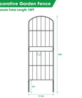 38 Inch High Arched Decorative Garden Fence With Plastic Stakes For Easy Assembly 10 Feet Long Rustproof Metal Wire Border Fence shown in front view