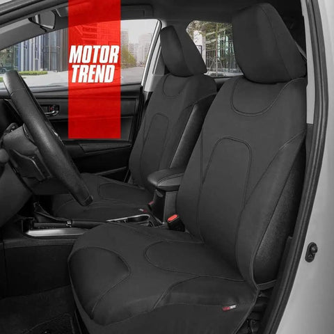 Waterproof Neoprene Front Seat Covers For Cars, Trucks, And SUVs With AquaShield Tech shown in a car interior