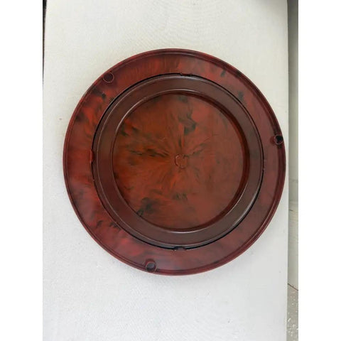 Top view of Marble Swirl 10.5 Inch Lazy Susan Tray For Dining Table And Pantry, Durable Plastic Turntable For Kitchen Organization