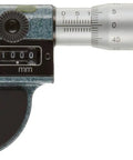 Spherical Face Micrometer With Ratchet Stop And Spherical Anvil, 0-25mm Range, 0.01mm Resolution, Mechanical Counter, 220g, Built To Last And Comes In Handy Plastic Case on white background