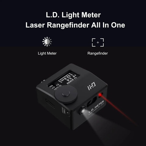 LD Light Meter Pro For Vintage Cameras And Film Photography With One Tap Exposure And Distance Calculator, Ultra Narrow 7 Degree Spot Meter, Built In Laser Rangefinder, Pocket Size All In One Meter For Fast Accurate Shots On The Go No Guesswork. Black pocket light meter with laser beam