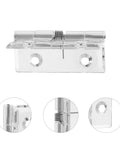 Detail of acrylic and stainless steel self-closing hinge, part of Four Pack Self Closing Hinges For Cabinets And Drawers No Fuss Easy Install