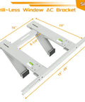 Drillless Window Air Conditioner Bracket For Easy Mounting, Heavy Duty Steel Support Up To 200lbs, Rust Resistant Epoxy Coated