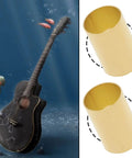 Brass guitar pot sleeves, 6.35 mm OD / 6.04 mm ID, to convert split-shaft pots to solid (2 shown)