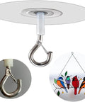 Heavy Duty Peel And Stick Ceiling Hooks Two Pack with safety clasp for hanging indoor plants and decor without drilling.