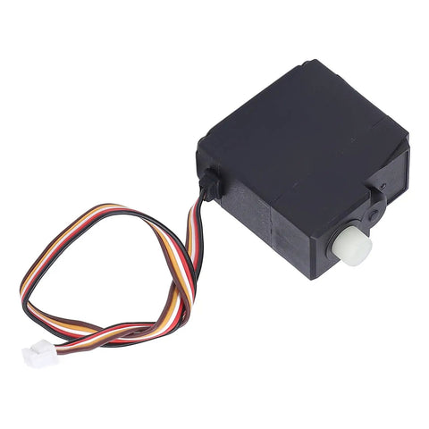 Rock Solid 17G RC Steering Servo For Sachiyu 16101 Through 16201 showing black gear motor with wires for quick install.