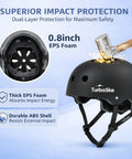 Multi Sport Helmet For Skateboard BMX And Bike, Lightweight Black Protective Gear With 11 Vents, hammer impact test