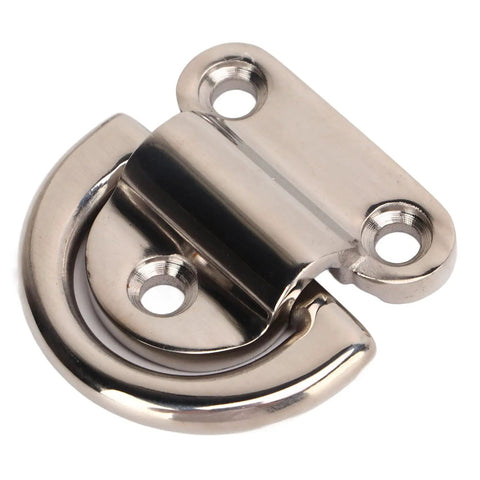 Stainless Steel Folding Pad Eyes D Rings Replacement Set For Marine Yacht Deck Hardware, Rustproof and Corrosion Resistant