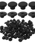 Durable Black Carbon Steel Chicago Screws M5 X 4Mm 50 Piece Heavy Duty Shoulder Bolts for leather crafts shown in black.