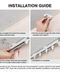 Adjustable Telescoping Curtain Track System With Ceiling Mount For Heavy Drapes And Room Dividers, No Tools Needed Length Adjustment, White Metal Rail For Thick Curtains, Smooth Glide, Sturdy Support, Modern Clean Look, installation guide