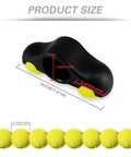 Dimensions of 4 Pack Bike Trainer Rocker Feet With 8 Tennis Ball Dampeners, showing length and width in centimeters and inches.